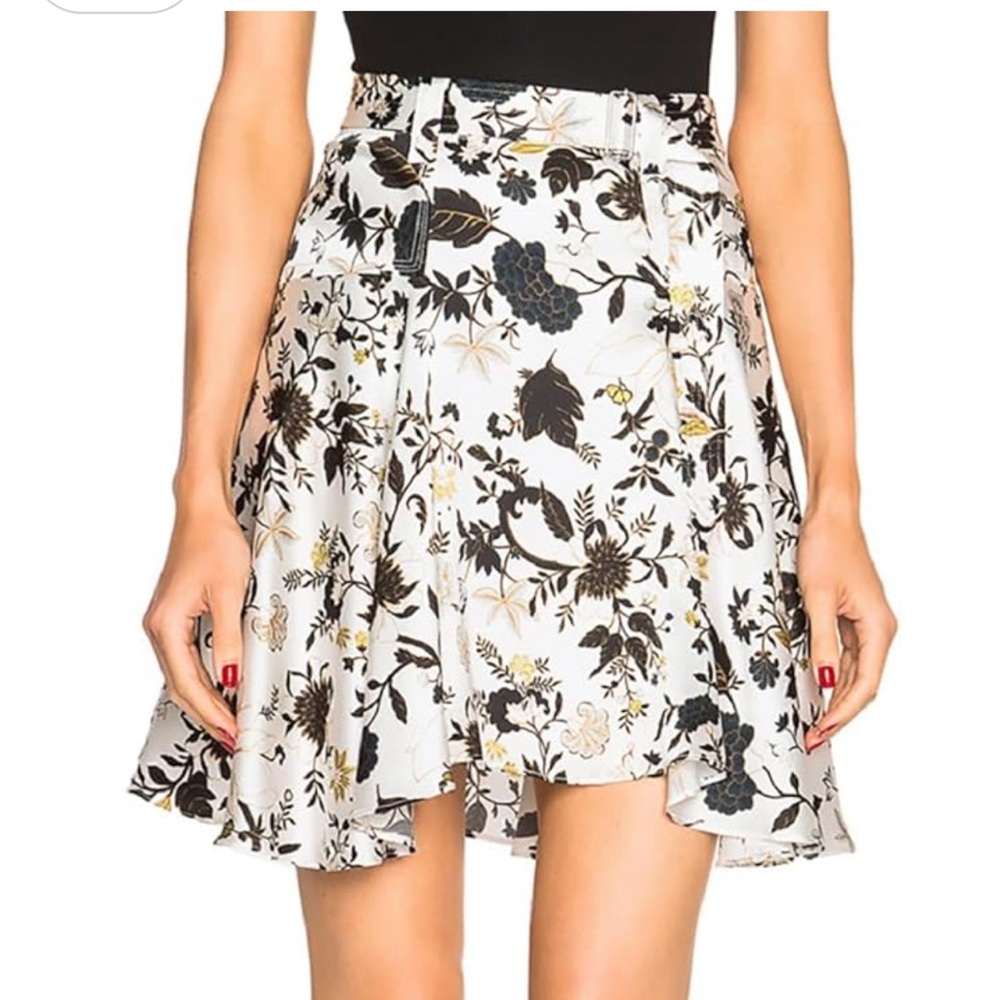 A.L.C. Silk belted pleated skirt
